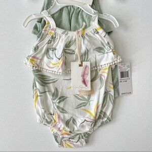 Jessica Simpson Baby Girl PALM Bodysuit Pack Size 6-9 Months